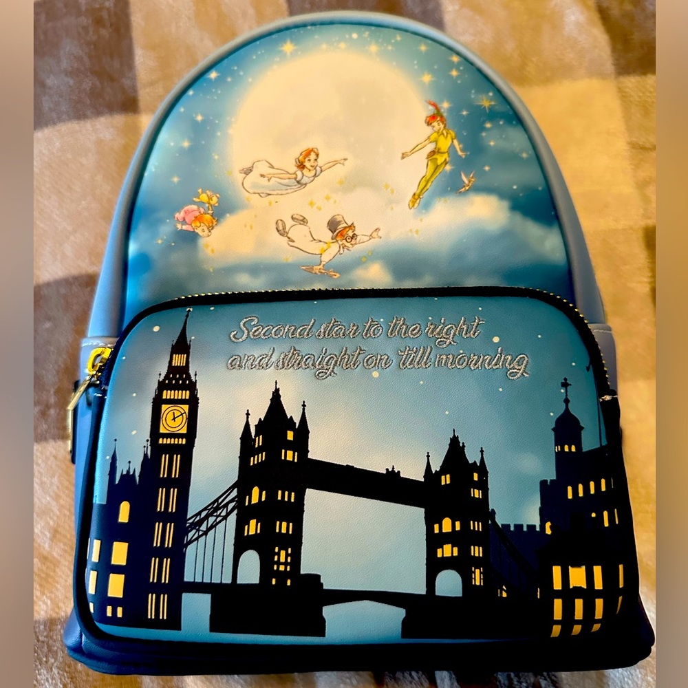 Loungefly Glow in the dark Peter Pan backpack NWOT